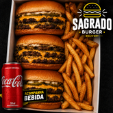 COMBO Trio Smash - 3X Classic Smash Burguer + 500g Fritas + Coca-Cola 2L